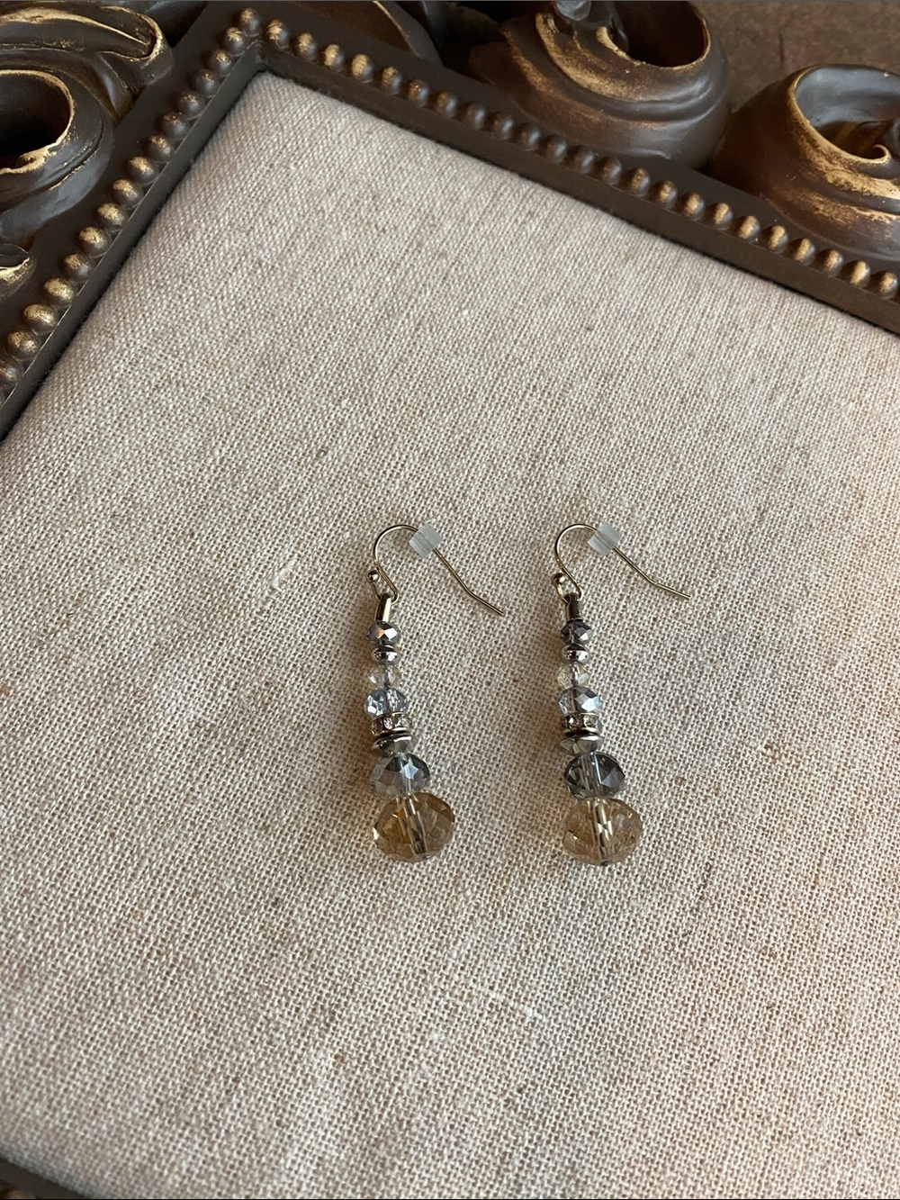 White House Black Market Beaded Earrings (Soft Gold)